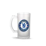 Gen7 Glass Frosted Beer Chelsea Printed Unique Beer Mug (500 ml, Multicolor)