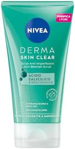 NIVEA Derma Skin Clear Scrub Viso Anti-Imperfezioni 150 ml, Scrub esfoliante per la cura della pelle grassa e mista con Acido Salicilico, Sale Marino e Niacinamide, Esfoliante viso e corpo purificante