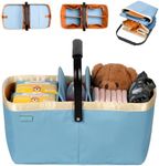 BabbleRoo Diaper Caddy: Large Capacity Diaper Organizer Basket, Perfect for Storing Baby Wipes, Diapers & Baby Essentials. Spacious, Convenient for Parents of Newborn Babies - Blue