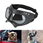 NAMSAN Dog Goggles Eye Protection Dog Sunglasses Anti-UV Goggles Windproof Puppy Goggles with Adjustable Flexible Straps for Small/Medium Dogs (Silver)