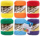 Lily Sugar n Cream Yarn, Rainbow Solids, 6-Pack Bundle with Bella's Crafts Stitch Markers