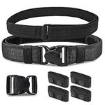 Realand Duty Belt Law Enforcement, 5cm Nylon Police Belt w/Inner Belt & 4 Belt Keepers & 2 Buckles, Tactical Utility Security Belt, M 75-120cm Waist