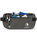 Travel Money Belt for Men and Women - Concealed Travel Wallet & Passport Holder with RFID Blocking (Gray)