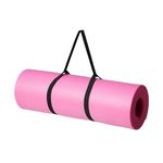 Amazon Basics Extra Thick Exercise Yoga Gym Floor Mat with Carrying Strap - 74 x 24 x .5 Inches, Pink