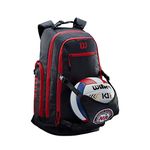 Wilson Sporting Goods unisex adult Volleyball Backpack Bag, Black/Red, Backpack US