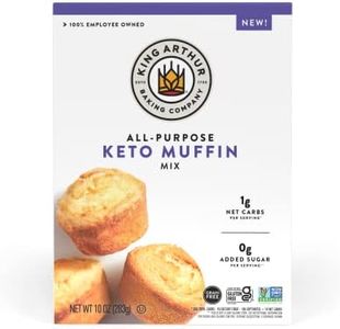 King Arthur Baking Keto Muffin Mix, All Purpose, 1g Net Carbs 0g Added Sugar Per Serving, Low Carb & Keto Friendly, 10 oz, White