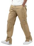 Lymio Men Cargo || Men Cargo Pants || Men Cargo Pants Cotton || Cargos for Men (Cargo-30-33) (2XL, Khakhi)