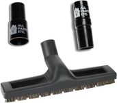 ALL PARTS ETC. Vacuum Floor Brush Attachment, 12 Inch Brush for 1.25” Vacuum Accessories with Two Adapters for 1 3/8” & 1.5" Compatibility with Shop Vac, Shark, Miele, Bissell, Nutone, & Central Vacs