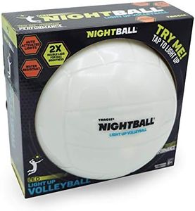 Nightball Volleyball LED Volleyball - Light Up Glow in The Dark Volleyball - Outdoor Volleyball for Teens - Teenage Old Gift - Volleyball Gear (White)