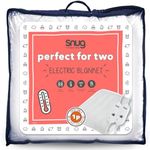 Snug Snuggle Up Perfect for Two Electric Blanket King - Heated Electric Underblanket with Dual Control One for Each Half, 3 Heat Settings, Overheat Protection and Fitted Straps - King