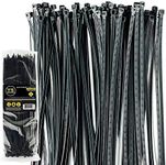 YS Industries Zip Ties Multi-Purpose Self Locking Cable Ties 12” Black (100 Pcs)