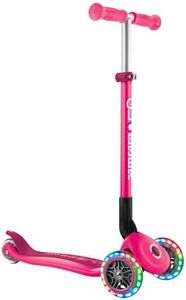 Globber Primo Foldable Scooter | Light Up Wheels | 3-Wheel Kick Scooter for Kids Ages 3-7 | Scooter with Safe, Non-Slip Deck & Premium Brakes | 3-Height Adjustable Handlebar | Scooter for Boys & Girls