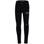 A2Z 4 Kids Boys Jeans Denim Ripped Comfort Stretch Skinny - Jeans JN58 Jet Black 11-12