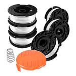 Uchidodo Strimmer Spool for Black and Decker, 6 Pieces Strimmer Line, Length 30 ft, Diameter 0.065 in with Spool Cover and Spring