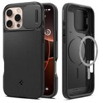 Spigen Optik Armor Magfit Back Cover Case Compatible with iPhone 16 Pro Max (TPU + Poly Carbonate | Black)