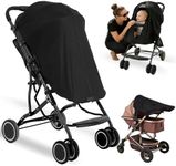 PewinGo Universal Stroller Sun Shade Cover, UPF50+ Blocks 99% UV Rays, Zipper Design Baby Sleep Shield, Breathable Double Layer, Insect & Wind Protection for Pram, Pushchair, Buggy & Travel Stroller