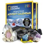 Blue Marble NATIONAL GEOGRAPHIC Gemstone Advent Calendar 2024 - Advent Calendar for Kids with 24 Gemstones, Complete Rock Collection Christmas Countdown Calendar, Mini Gemstone Dig Kit (Multilingual Version)