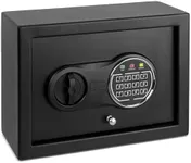 Serenelife Desk Drawer Steel Security Safe with Electronic Keypad | Anti-Theft Safe Box | Safekeep Cash, Jewelry, ID's, Documents, Keys, & Firearms | Includes 2 Keys | 8.62 x 11.8 x 4.37 IN | Black