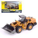 Gemini&Genius Loader 1：60 Scale Die-cast Articulated Dump Truck Engineering Vehicle Construction Alloy Model Toys for Kids and Decoration for House (Brown Bulldozer)