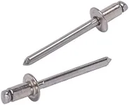 Bolt Dropper 62 Stainless Rivets (100pc) 3/16" Diameter, Grip Range (1/16" - 1/8"), All 18-8 Stainless Steel Corrosion Resistant Commercial Grade Bolts