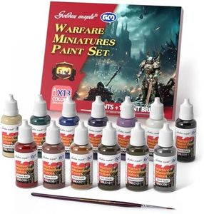 Miniature Paints Set - 13pcs 20ml Game Colors Miniature Painting Kit, with 1 Kolinsky Paintbrush, Acrylic Model Paint Set for Wargame Models