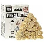 Grill Trade Firestarters 50 pcs | Natural Fire Starters for Fireplace, Wood Stove, Campfires, Fire Pit, BBQ, Chimney, Pizza Oven | All Weather Charcoal Starters for Indoor/Outdoor Use