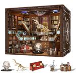 Minicity Book Nook Kit, DIY Miniature Dollhouse Booknook Kit, 3D Wooden Puzzle Bookend Bookshelf Insert Decor with LED Light for Teens and Adults(Beyond Library Max)