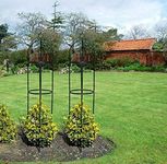 Garden Mile Garden Obelisk Large 2M Green Metal Strong Tubular Plant Cage - Heavy Duty Garden Climbing Plants Support Structure for Ivy, Sweet Peas, Clematis, and Other Climbing Flowers - 2 Packs