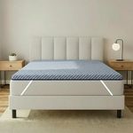 SleepyHug OrthoSoft PRO Mattress Topper | Dual-Layer Memory Foam Comfort with Cooling Gel | Medium Soft Support | Anti-Skid/Elastic Strap Secure Fit | 72x36x2 Inches, Single, Navy Blue