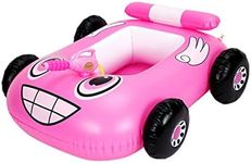 Balakaka Baby Swimming Float Inflatable Swimming Ring With Spray Gun Racing Car Swimming Chair Summer Fun For Children Water Sports for Kids of Age 2-10 Years-Pink