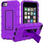 ZoneFoker for iPod Touch 7th Generation Case, iPod Touch 6th / 5th Generation Case Heavy Duty Shockproof Rugged Cover for Apple iPod Touch 7/6/5 Generation Case Purple…