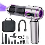 Lyiazsoy Car Vacuum Cleaner Cordless,22000PA High Power Mini Vacuum Cleaner,Rechargeable Handheld Vacuum Cordless,car hoovers for Pet Hair, Home, Office, Kitchen(Purple)