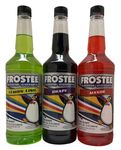 Snow Cone Syrup Shaved Ice Bottles (3-Pack) | Mango, Grape and Lemon Lime | 3 X 1 Liter Bottles | Makes up to 96 Snow Cones.