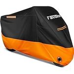 Favoto Motorcycle Cover 96.5 inches Length All Season Universal Weather Waterproof Sun Outdoor Protection Durable Night Reflector with Lock-Holes & Storage Bag Motorbike Vehicle Cover