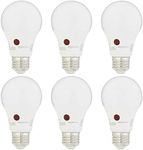 Amazon Basics 60W Equivalent, Dusk to Dawn Sensor, Non-Dimmable, 10,000 Hour Lifetime, A19 LED Light Bulb | Daylight, 6-Pack