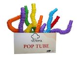 VEMPIX Pop Tubes Fidget Toy, Sensory Tubes, Poppin Pipes for Kids, Stress Relief Stretch Bend Build and Connect Toy, Fidget Toys for Sensory Learning, Colorful Pop Tubes (6)