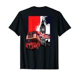 Souvenir London T-shirt City Bus Vintage UK Flag British Tee