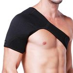 HUEGLO Right Shoulder Support Brace for Men & Women Rotator Cuff Support Compatible for Injury Prevention,Frozen Shoulder Pain Relief, Dislocated AC Joint,Sprain,Soreness,Tendinitis,Arthritis (Right)