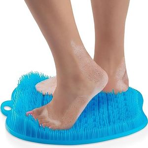 Shower Foot Scrubber Cleaner Massager with Non-Slip Suction Cups and Soft, Firm Bristles, Provides Foot Circulation, Exfoliation, Acupressure Massage Mat, Foot Cleaner