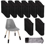 40PCS Chair Leg Floor Protectors Chair Leg Covers Extra Elastic Feet Socks Furniture Pads for Hardwood Floor Fits All Leg Shapes - Black