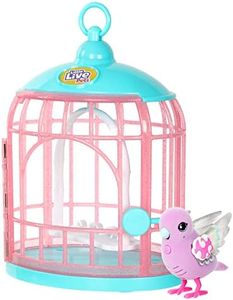 Little Live Pets - Lil' Bird & Bird Cage: Polly Pearl, New Light Up Wings with 20 + Sounds, and Reacts to Touch