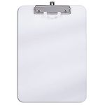 Hongri Plastic Clipboard, Clear Clipboard Standard A4 Letter Size Clipboards for Nurses, Students, Office and Women, Clipboard with Pen Holder and Low Profile Clip, Size 12.5 x 9 Inch, (Clear)