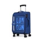 Verage Moscow 59 cm Soft Sided Cabin Carry Expandable Suitcase Luggage Bag with Telescopic Trolley and 360 Spinner 8 Wheels (Navy Blue, 20 Inch)