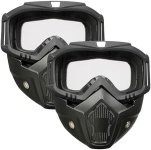 OQUQO 2 Pack Airsoft Mask Full Face, Tactical Mask, Motorcycle Helmet Goggles with Removable Face Mask for Men Women