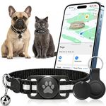 Dog Tracker with no Monthly Fees - 2026 Smart Mini Cat Tracker Collar, Compatible with iOS/Android, Real Time Location & Anti Loss Cat GPS Tracker, Waterproof Elastic Collar Included (Black)