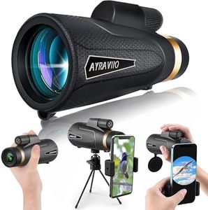 AYRAVIIO 12×60 Monocular Telescope with Smartphone Holder & Upgraded Tripod, High Powered SMC & BAK4 Scope for Adults, Birthday Gifts for Men Dad Him Husband Boyfriend, Gadgets for Birdwatching