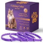 Calming Collars for Cats 4 Pack – Long-Lasting Pheromone Support for Anxiety & Stress – Secure Anti-Slip, Durable & Adjustable 15″ Design – Ideal for Multi-Cat Homes & Introducing New Pets (Pruple)