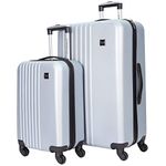 Travelers Club Cosmo Hardside Spinner Luggage, Silver, 2-Piece Set (20/28), Cosmo Hardside Spinner Luggage