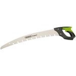 Draper Expert 500 mm Pruning Saw | Curved Blade Heavy Duty Hand Saw | Pruning Tree Tool | Soft Grip| Cutting Gardening Tool | 44997, Green and Black