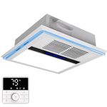 4 in 1 Bathroom Exhaust Fan with Heater and Light, 2800W Heater, 211CFM, 5-Color Mood Lighting, Low Noise, with Wall Control for Bathroom and Toilet